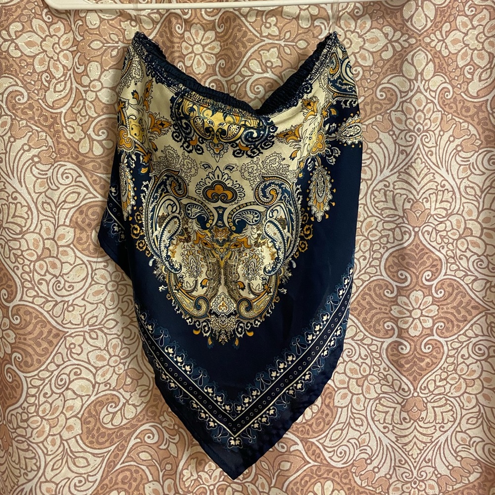 silky tie tube top